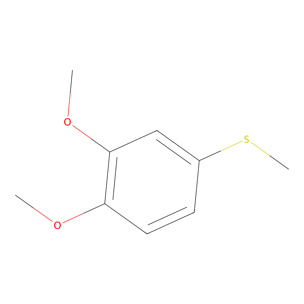 1,2-Dimethoxy-4-(methylthio)benzene molecular structure, CAS 2570-43-6