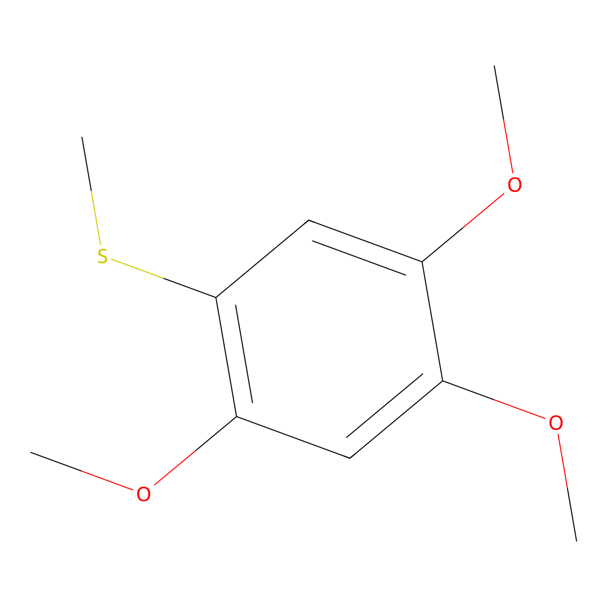 1,2,4-Trimethoxy-5-(methylthio)benzene molecular structure, CAS 2570-46-9