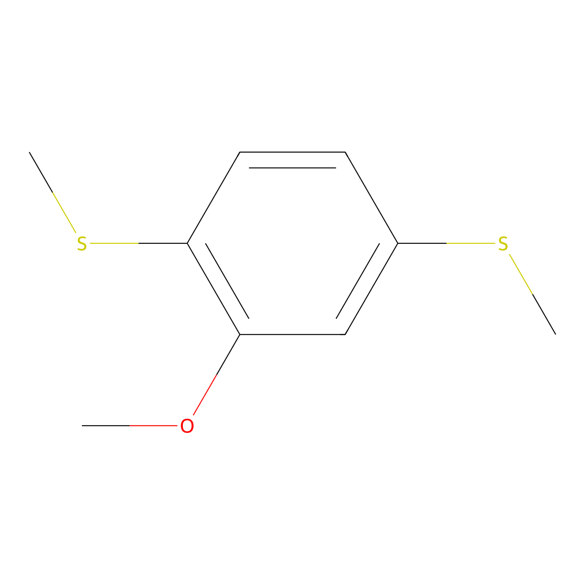 (2-Methoxy-1,4-phenylene)bis(methylsulfane) molecular structure, CAS 2570-50-5