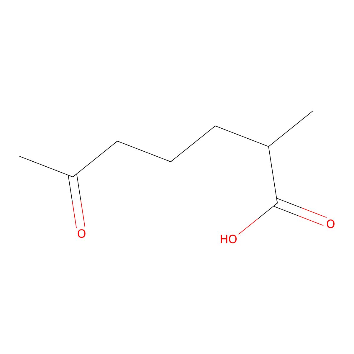 2-Methyl-6-oxoheptanoic acid molecular structure, CAS 2570-68-5