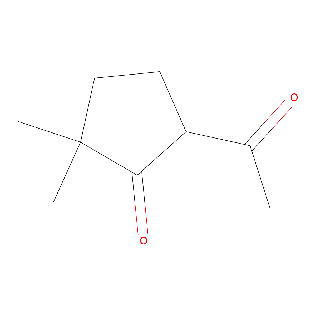 5-Acetyl-2,2-dimethylcyclopentan-1-one molecular structure, CAS 2570-70-9