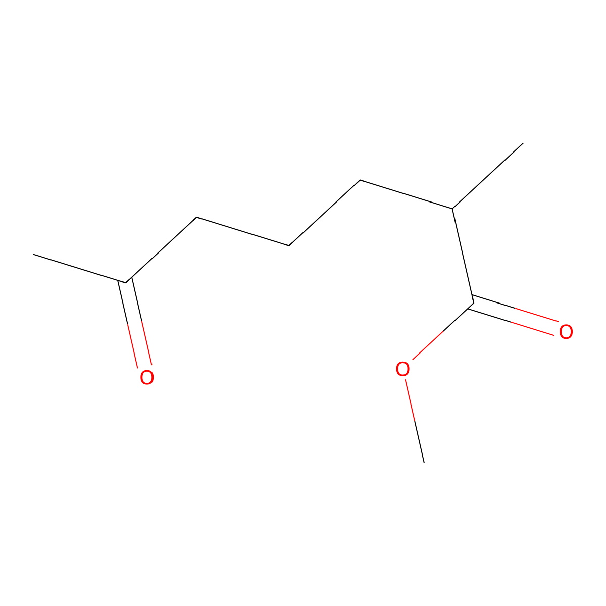 Heptanoic acid, 2-methyl-6-oxo-, methyl ester molecular structure, CAS 2570-90-3
