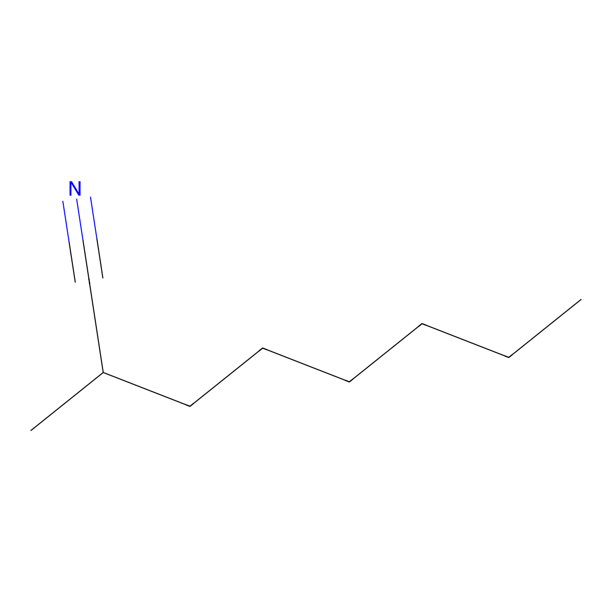 2-Methyloctanenitrile molecular structure, CAS 2570-96-9