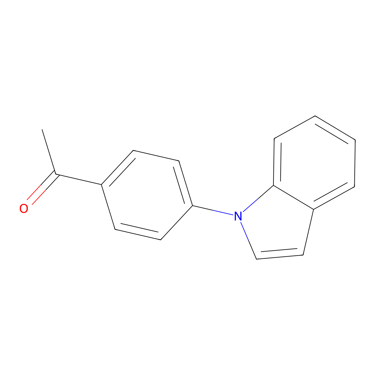 1-[4-(1H-Indol-1-yl)phenyl]ethan-1-one molecular structure, CAS 25700-07-6