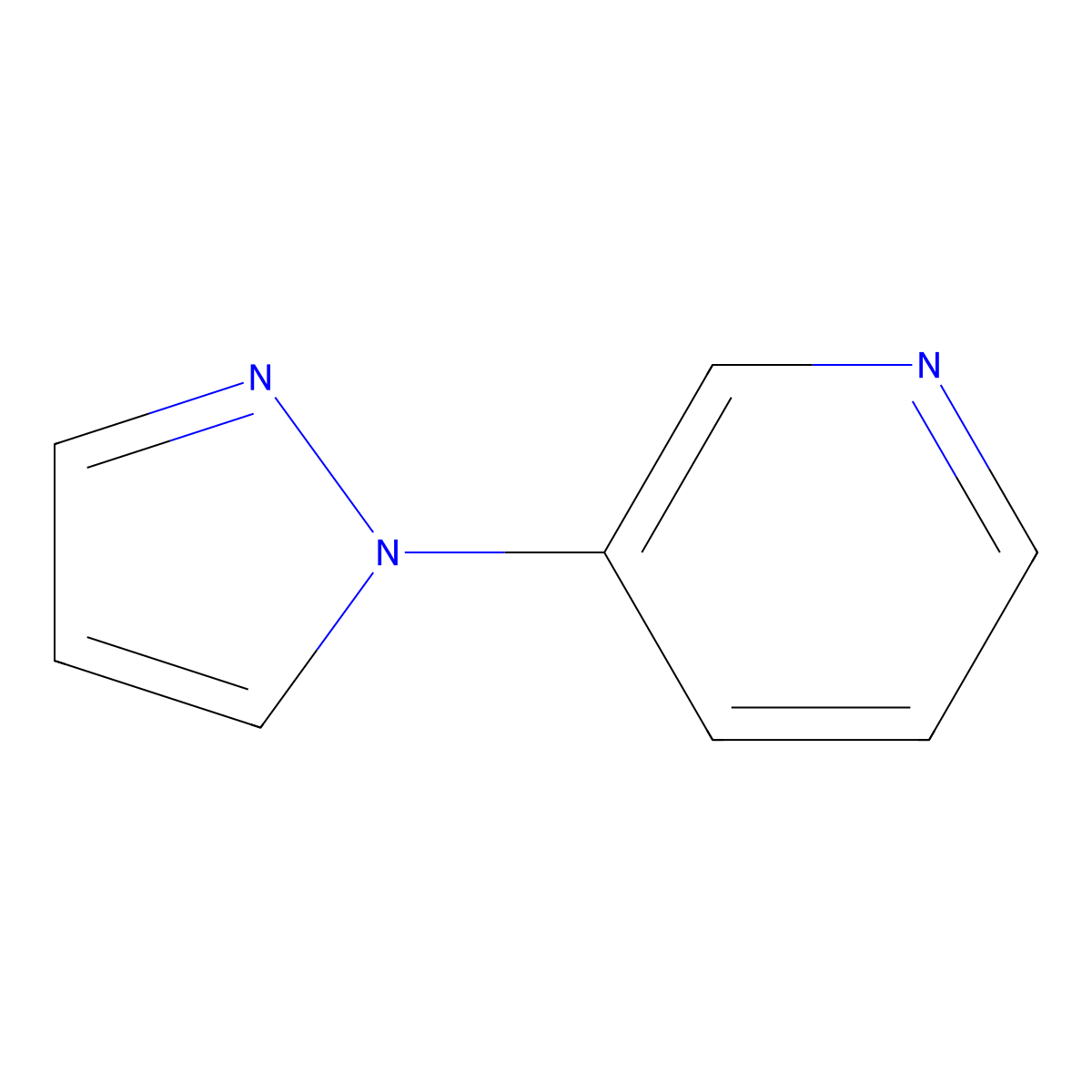 3-(1H-pyrazol-1-yl)pyridine molecular structure, CAS 25700-12-3