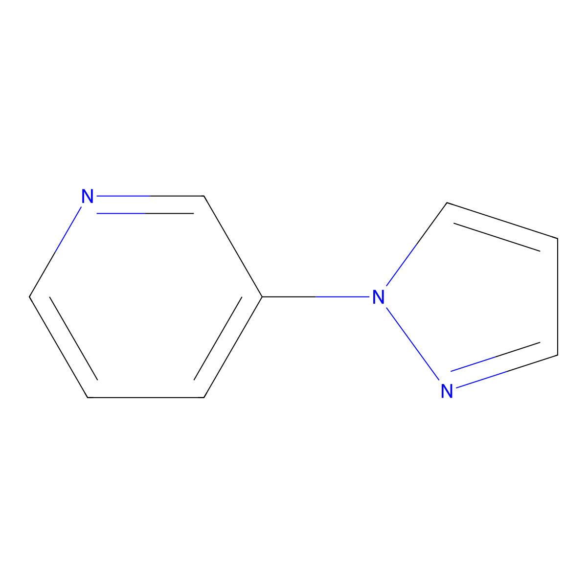 3-(1H-pyrazol-1-yl)pyridine molecular structure, CAS 25700-12-3