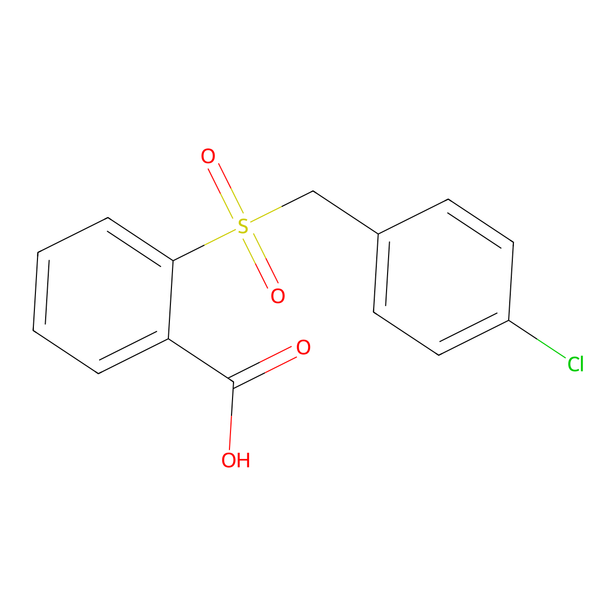 2-[(4-Chlorobenzyl)sulfonyl]benzoic acid molecular structure, CAS 25700-39-4