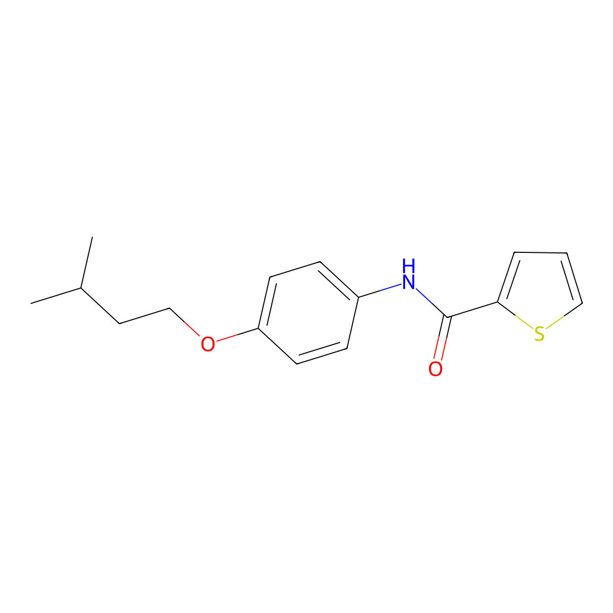 N-[4-(3-methylbutoxy)phenyl]thiophene-2-carboxamide molecular structure, CAS 25700-67-8