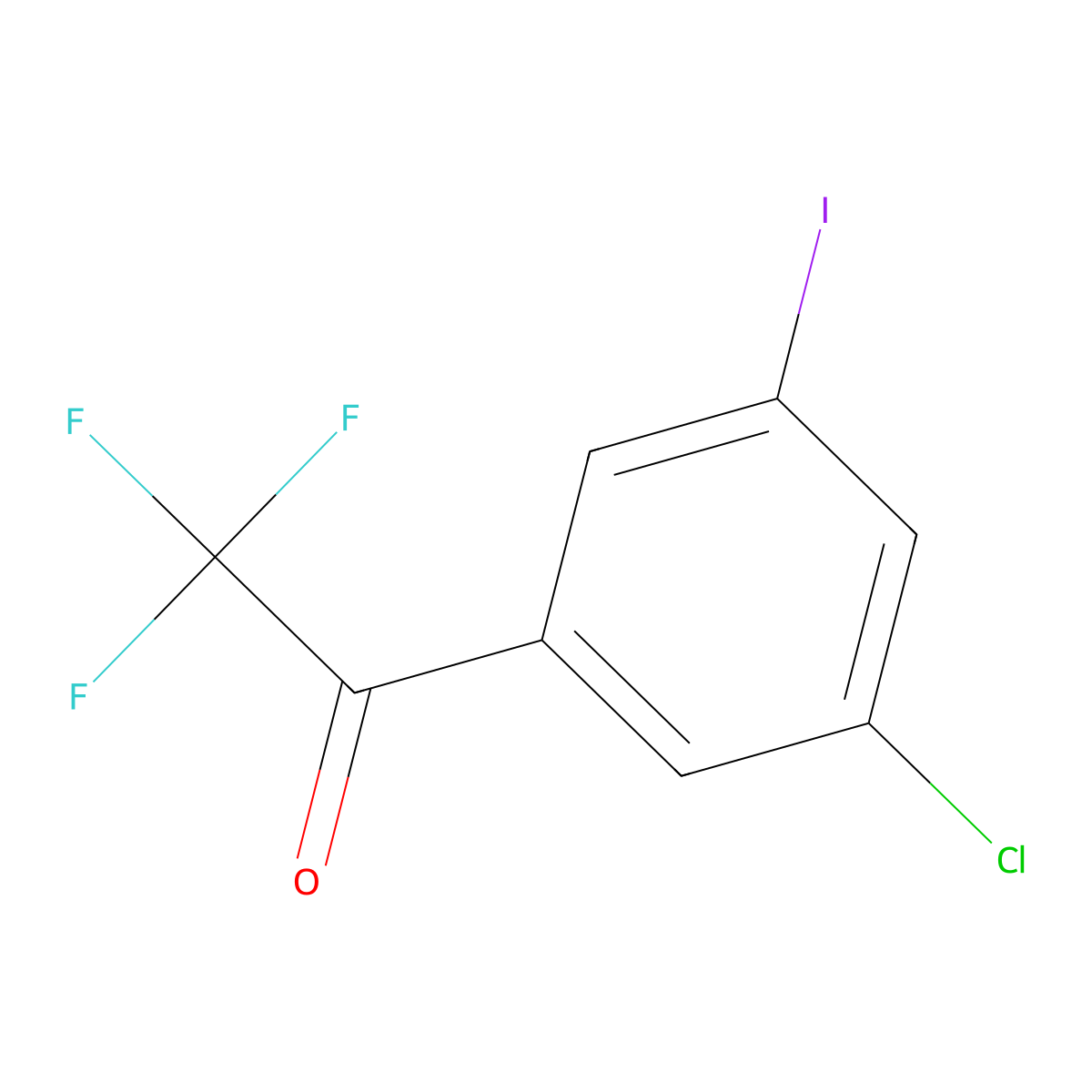 3'-Chloro-5'-iodo-2,2,2-trifluoroacetophenone molecular structure, CAS 2570109-75-8