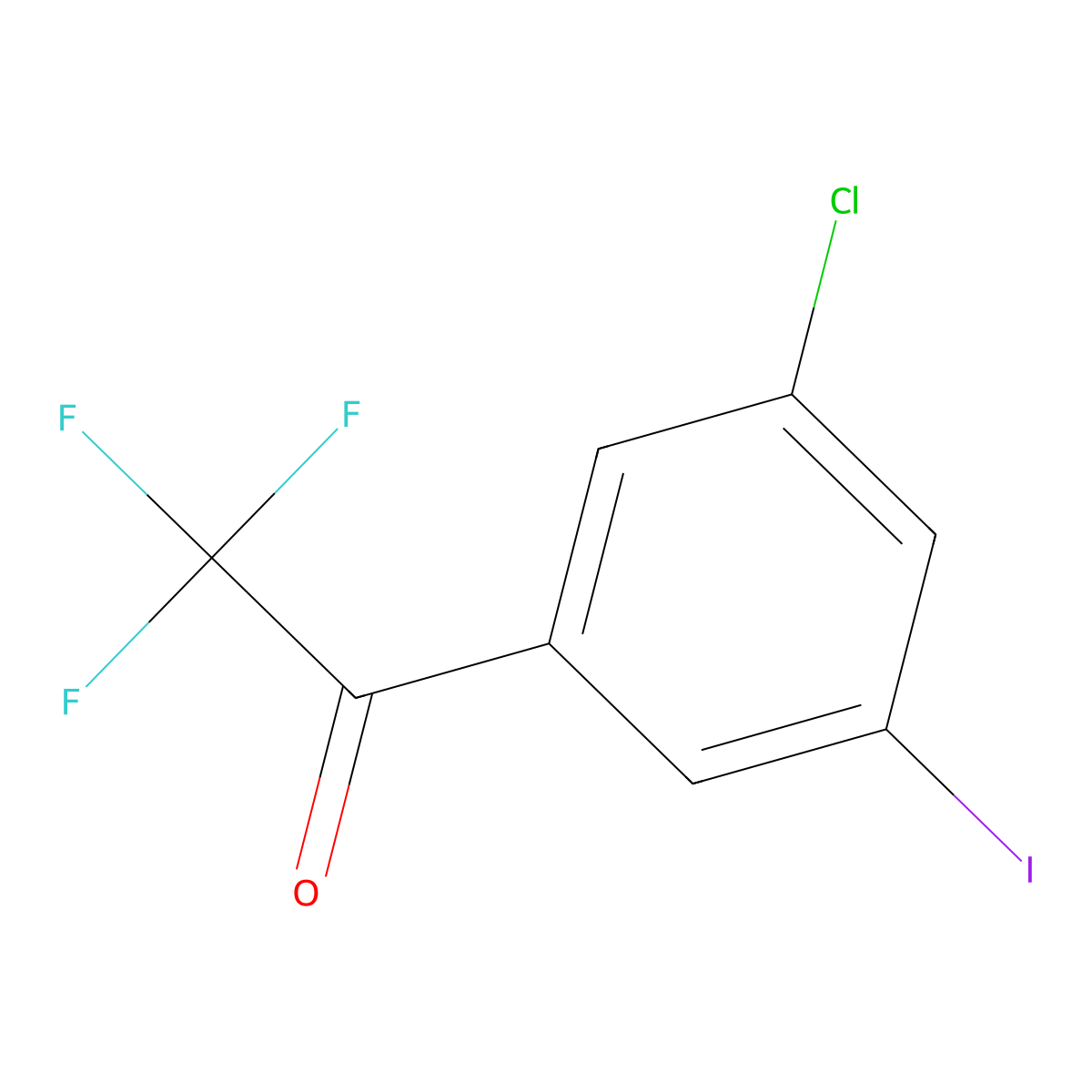 3'-Chloro-5'-iodo-2,2,2-trifluoroacetophenone molecular structure, CAS 2570109-75-8