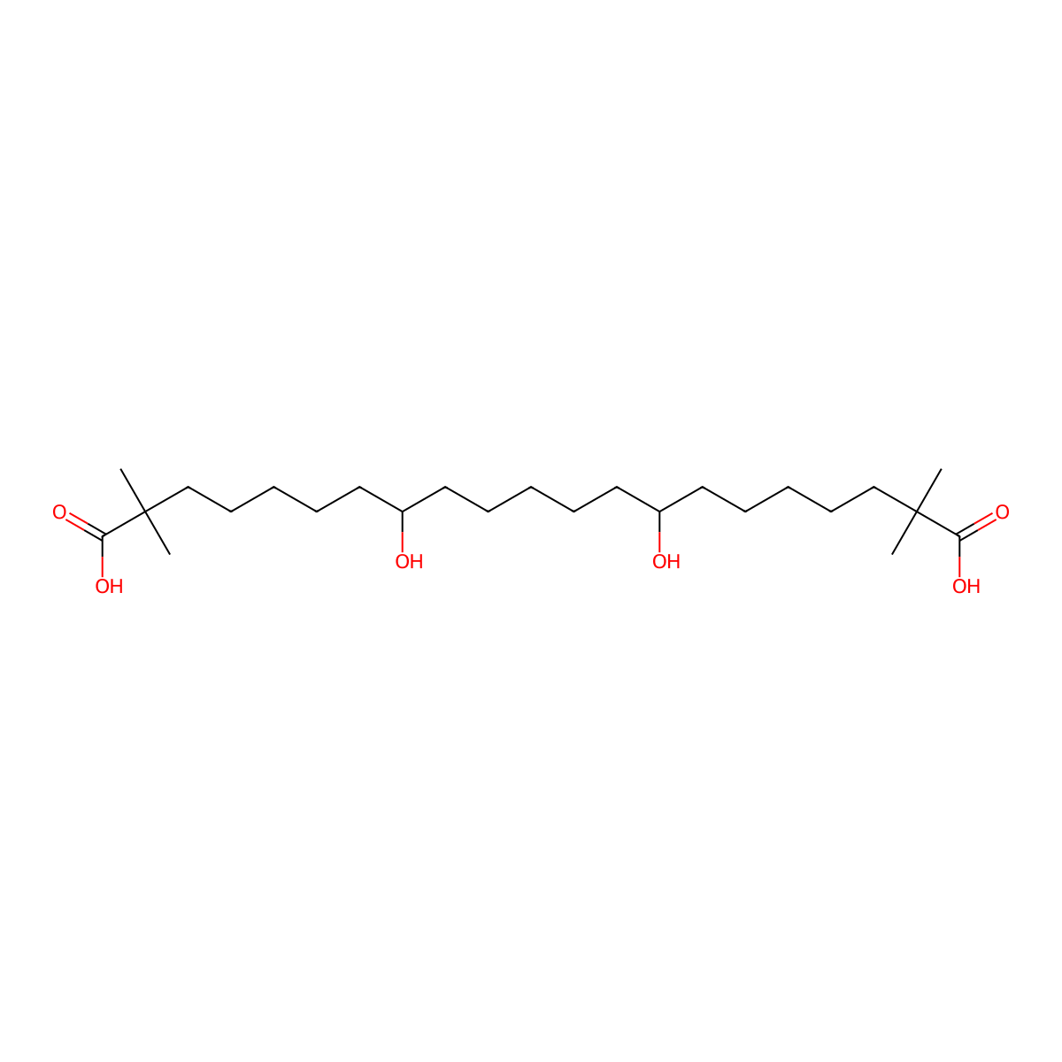 8,14-Dihydroxy-2,2,20,20-tetramethylhenicosanedioic acid molecular structure, CAS 2570179-40-5
