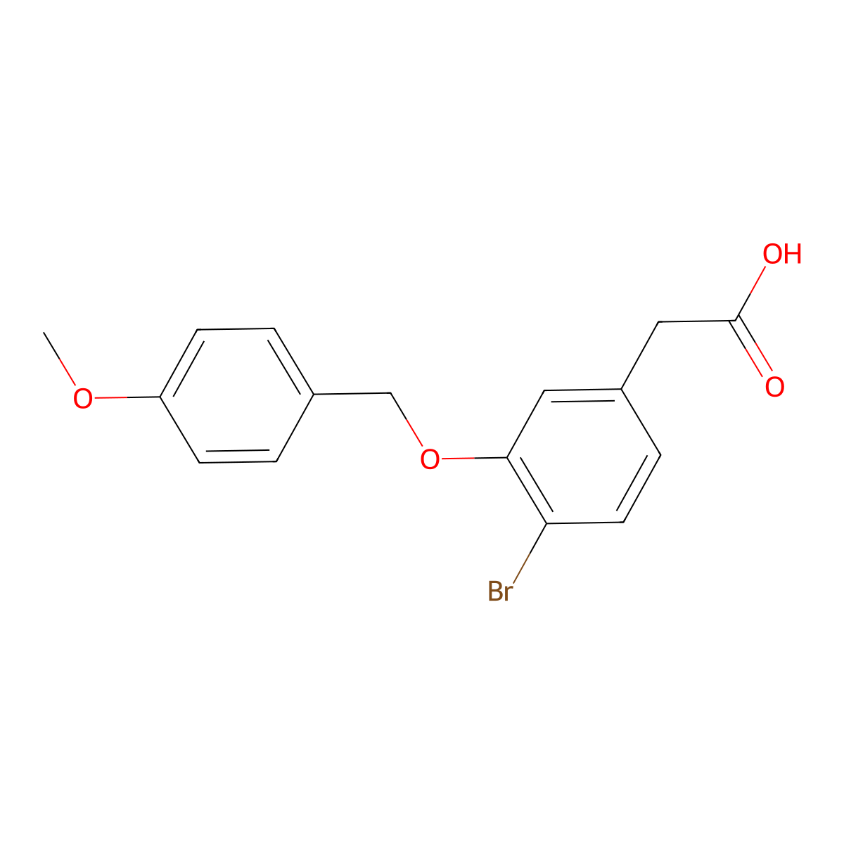 {4-Bromo-3-[(4-methoxyphenyl)methoxy]phenyl}acetic acid molecular structure, CAS 2570189-88-5