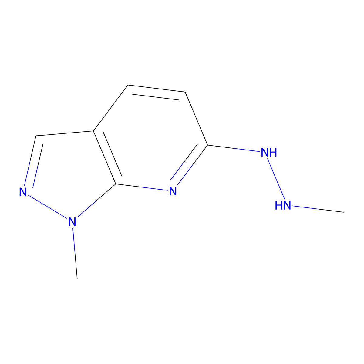 1-Methyl-2-{1-methylpyrazolo[3,4-b]pyridin-6-yl}hydrazine molecular structure, CAS 2570189-91-0