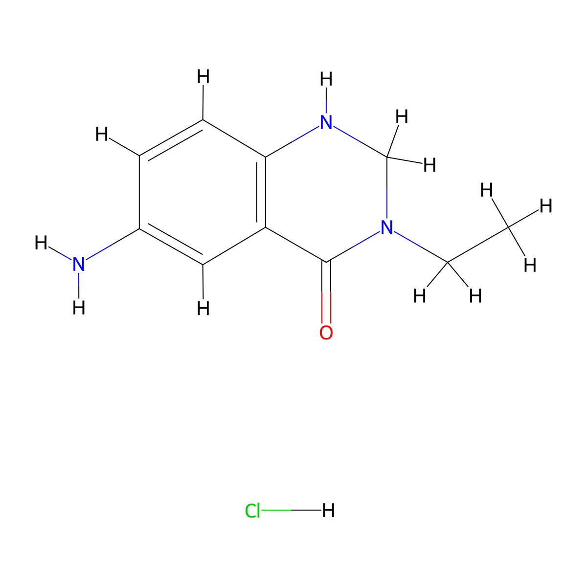 6-Amino-3-ethyl-1,2-dihydroquinazolin-4-one hydrochloride molecular structure, CAS 2570189-93-2