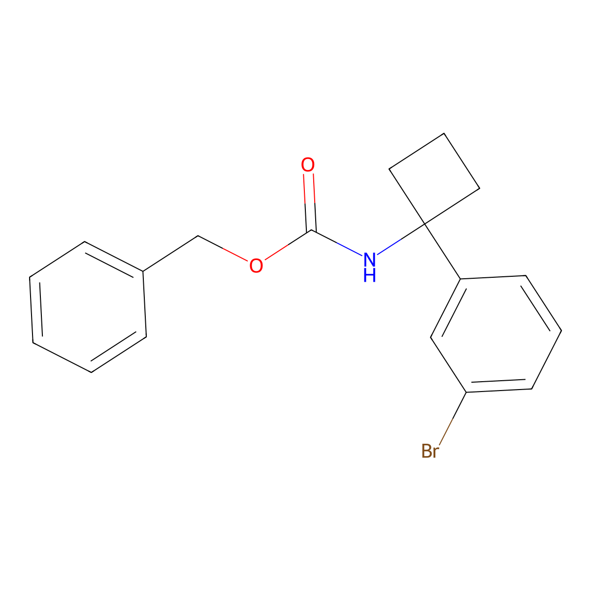 benzyl N-[1-(3-bromophenyl)cyclobutyl]carbamate molecular structure, CAS 2570189-94-3