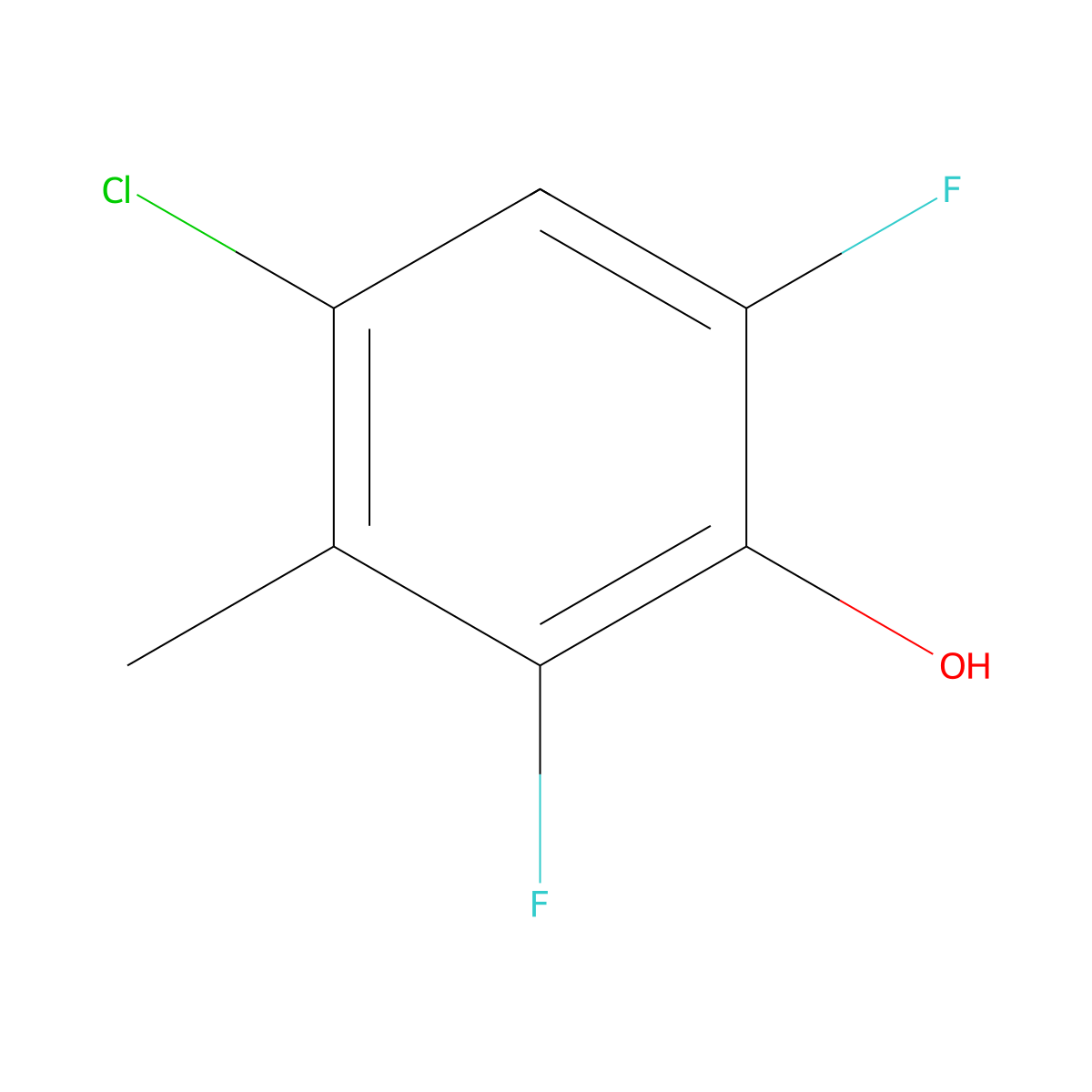 4-Chloro-2,6-difluoro-3-methylphenol molecular structure, CAS 2570189-96-5