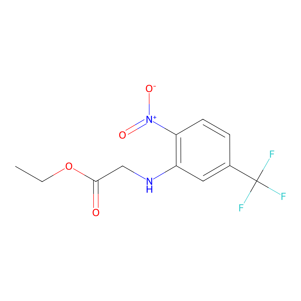 Ethyl 2-{[2-nitro-5-(trifluoromethyl)phenyl]amino}acetate molecular structure, CAS 2570189-97-6