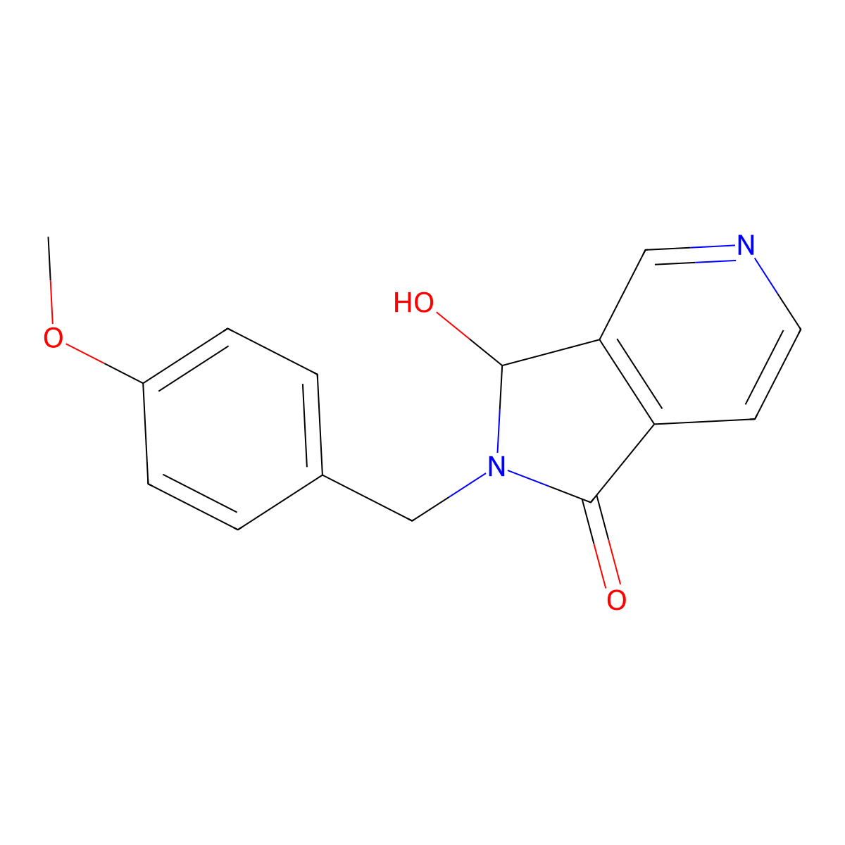 3-Hydroxy-2-[(4-methoxyphenyl)methyl]-3H-pyrrolo[3,4-c]pyridin-1-one molecular structure, CAS 2570189-99-8