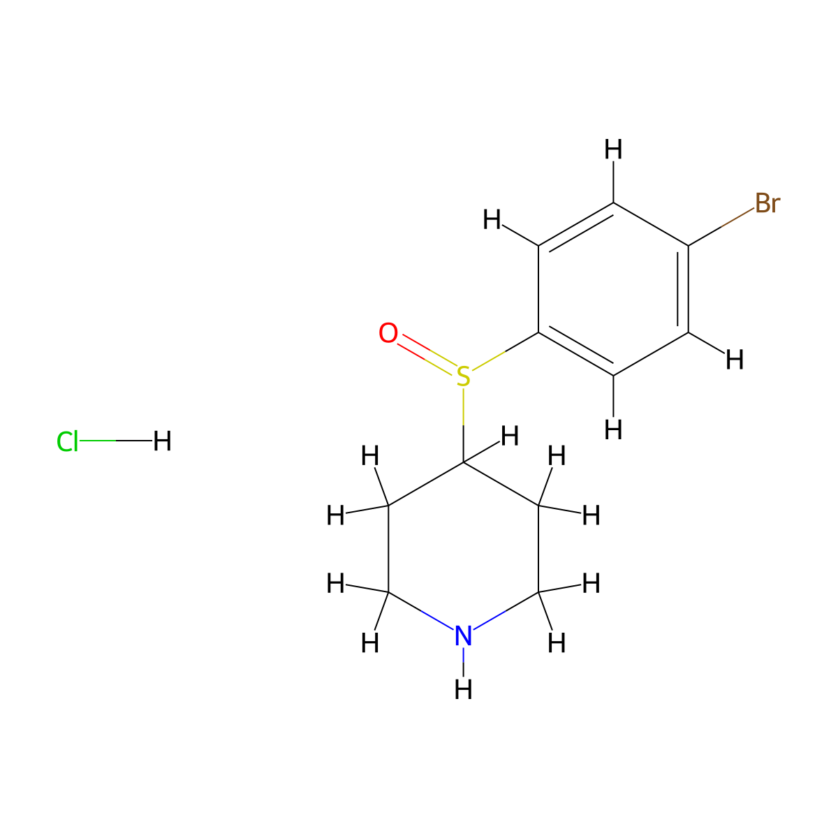 4-[(4-Bromobenzene)sulfinyl]piperidine hydrochloride molecular structure, CAS 2570190-01-9