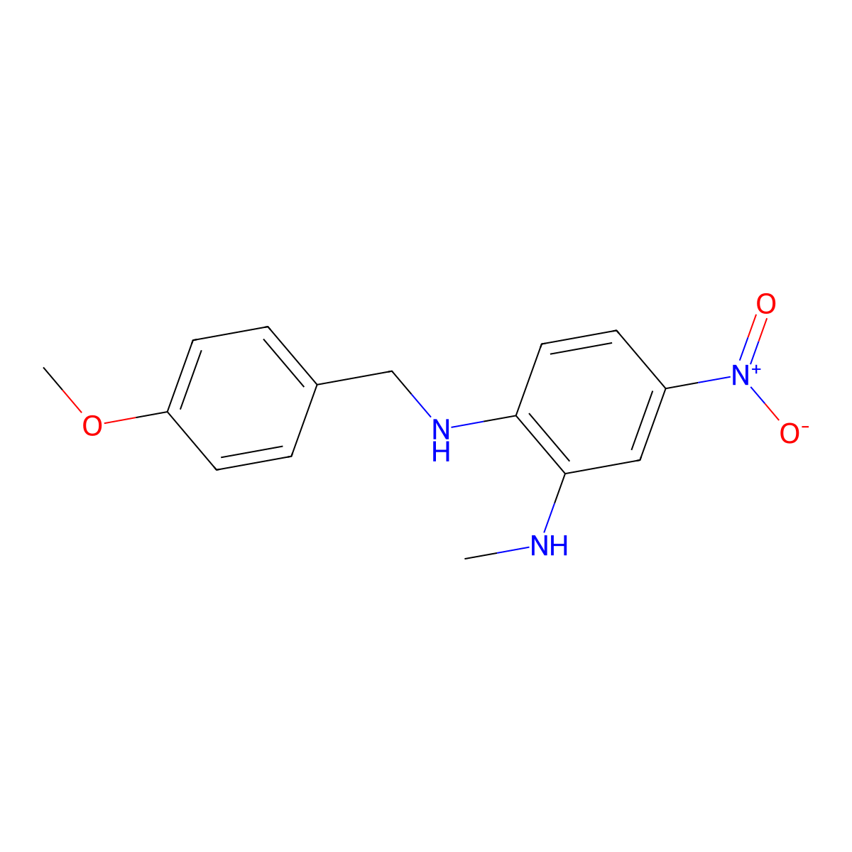 1-N-[(4-Methoxyphenyl)methyl]-2-N-methyl-4-nitrobenzene-1,2-diamine molecular structure, CAS 2570190-08-6