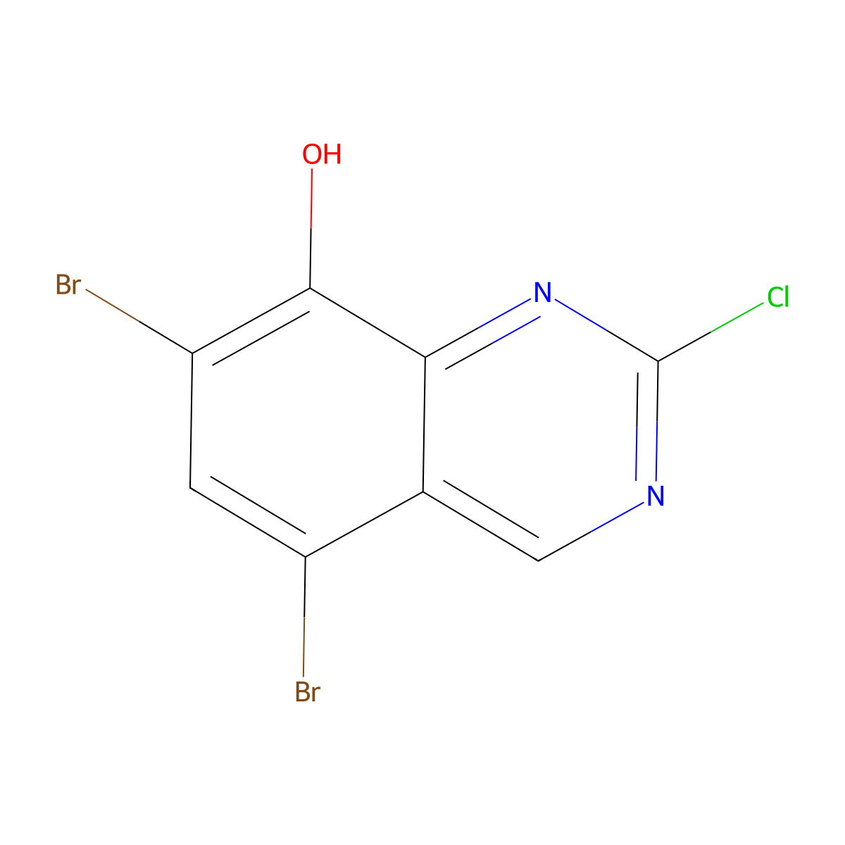 5,7-Dibromo-2-chloroquinazolin-8-OL molecular structure, CAS 2570190-10-0