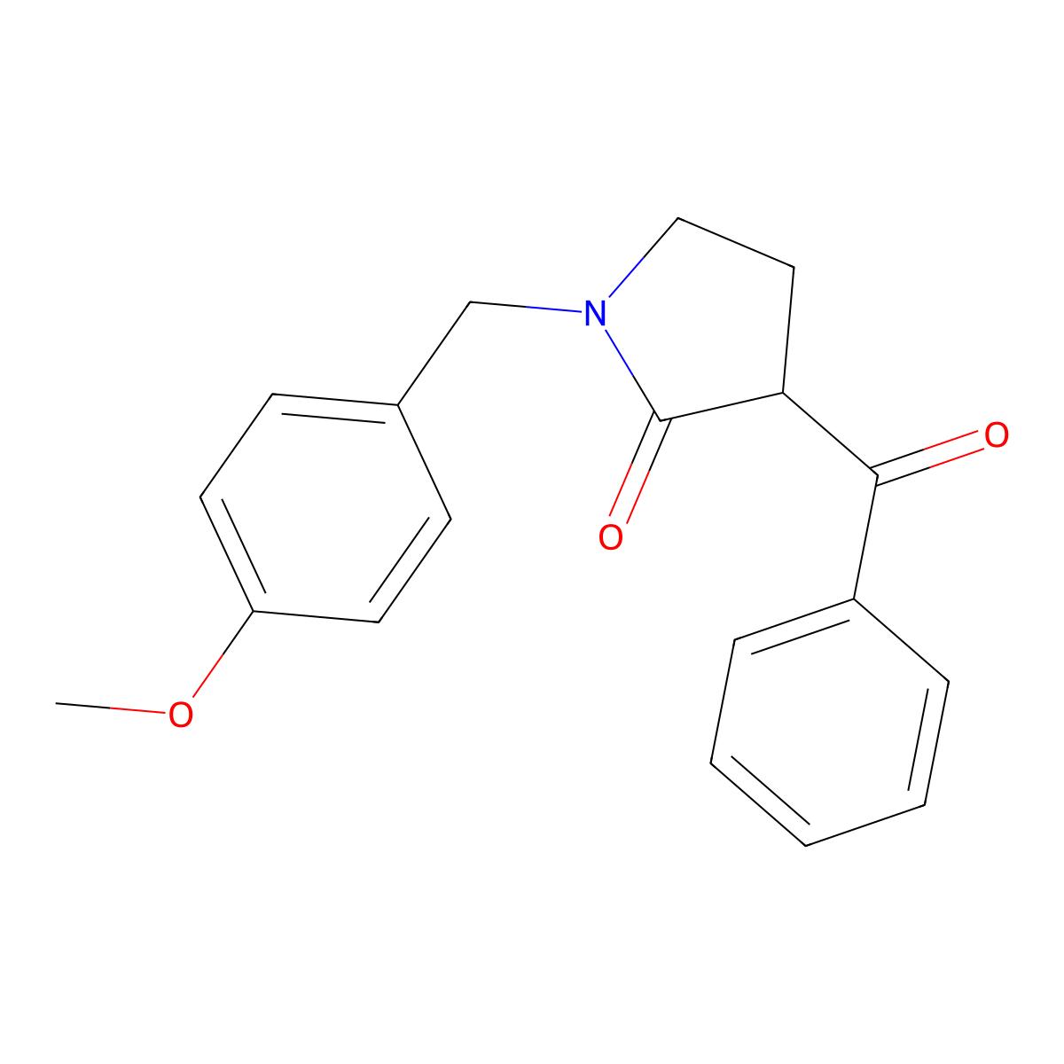 3-Benzoyl-1-[(4-methoxyphenyl)methyl]pyrrolidin-2-one molecular structure, CAS 2570190-14-4