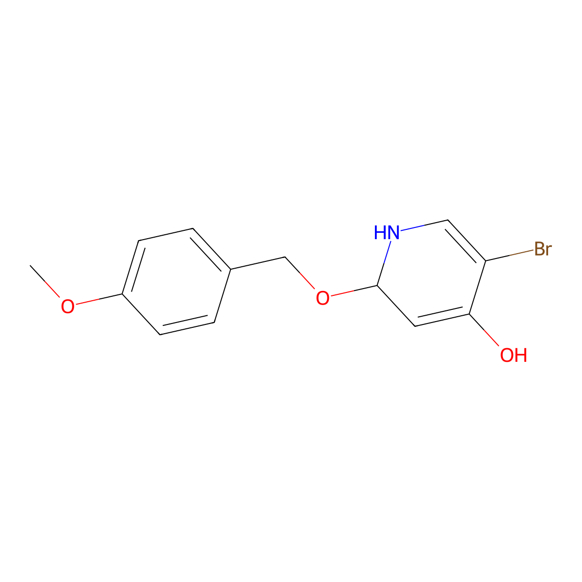 5-Bromo-2-[(4-methoxyphenyl)methoxy]-1,2-dihydropyridin-4-ol molecular structure, CAS 2570190-20-2