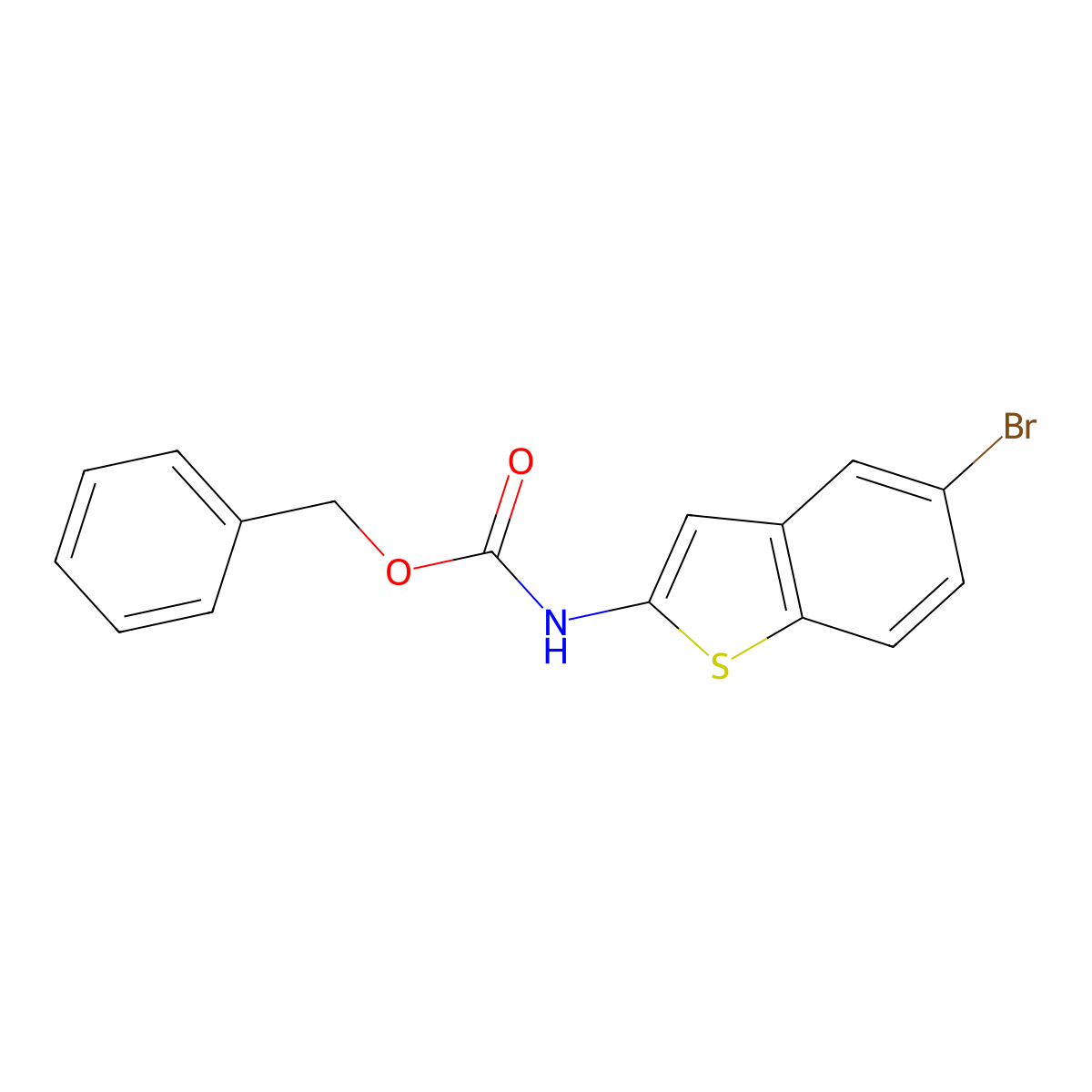 Phenylmethyl N-(5-bromobenzo[b]thien-2-yl)carbamate molecular structure, CAS 2570190-21-3