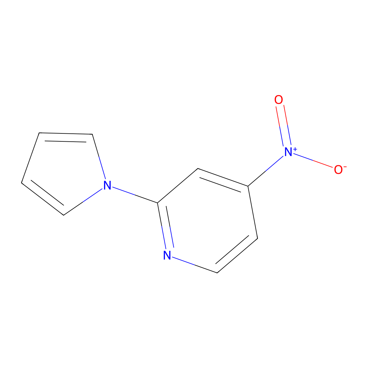4-Nitro-2-(pyrrol-1-yl)pyridine molecular structure, CAS 2570190-24-6