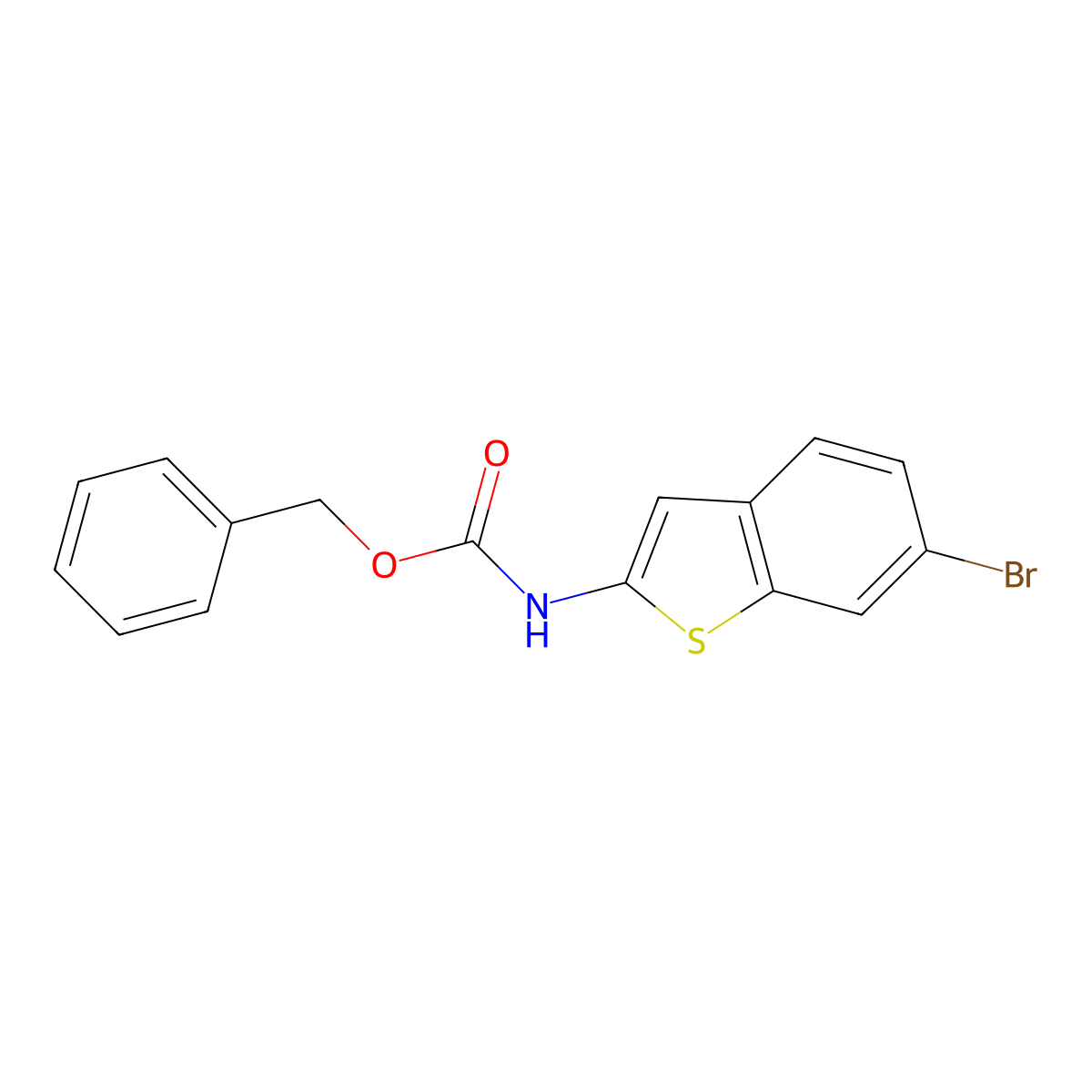 Benzyl (6-bromobenzo[b]thiophen-2-yl)carbamate molecular structure, CAS 2570190-27-9