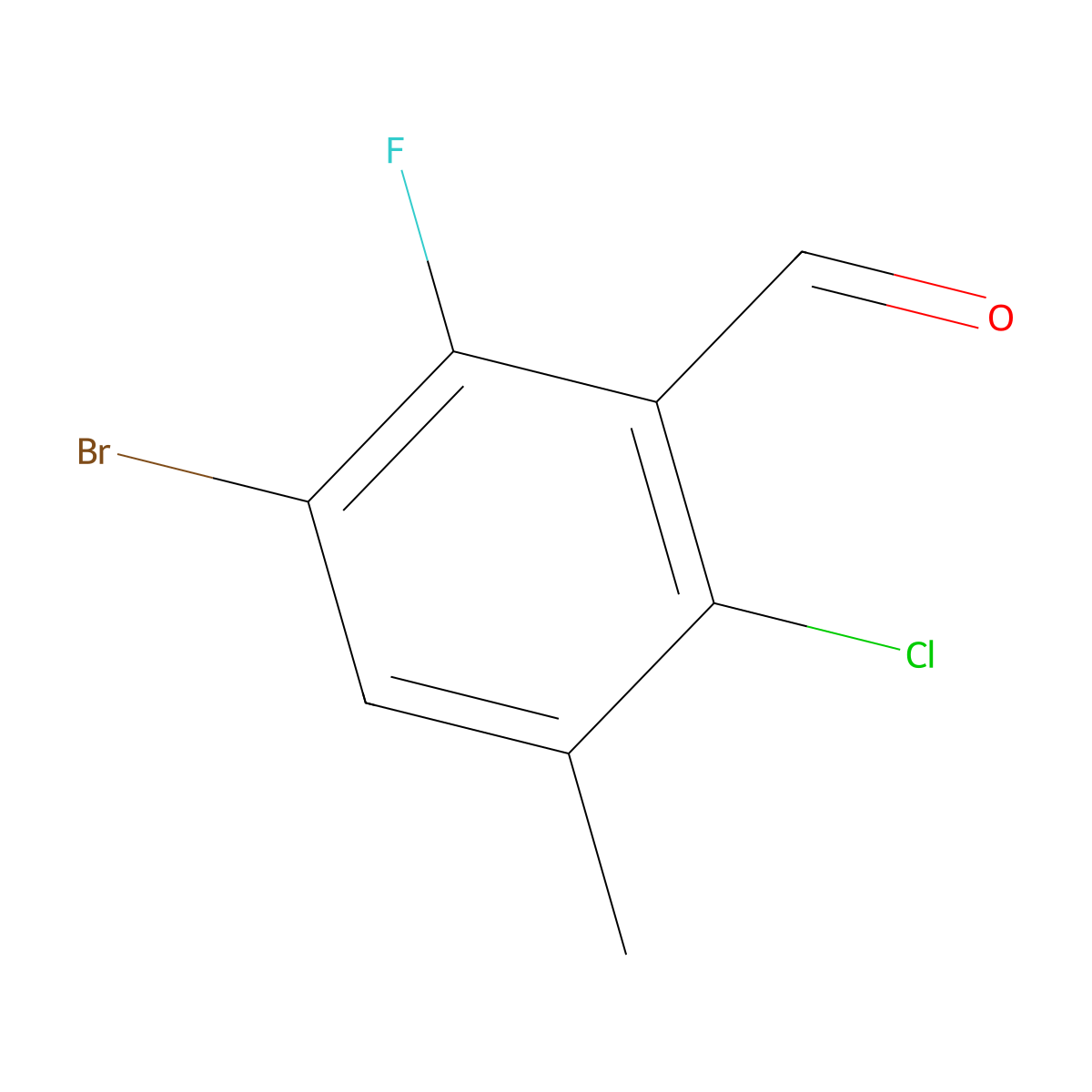 3-Bromo-6-chloro-2-fluoro-5-methylbenzaldehyde molecular structure, CAS 2570190-28-0