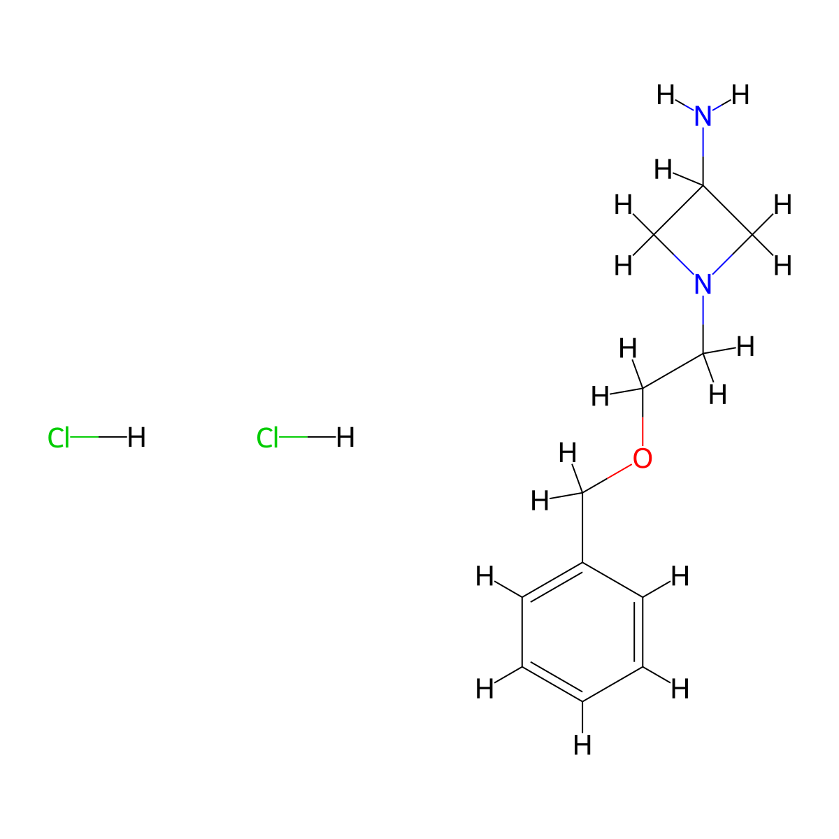 1-[2-(Benzyloxy)ethyl]azetidin-3-amine dihydrochloride molecular structure, CAS 2570190-30-4