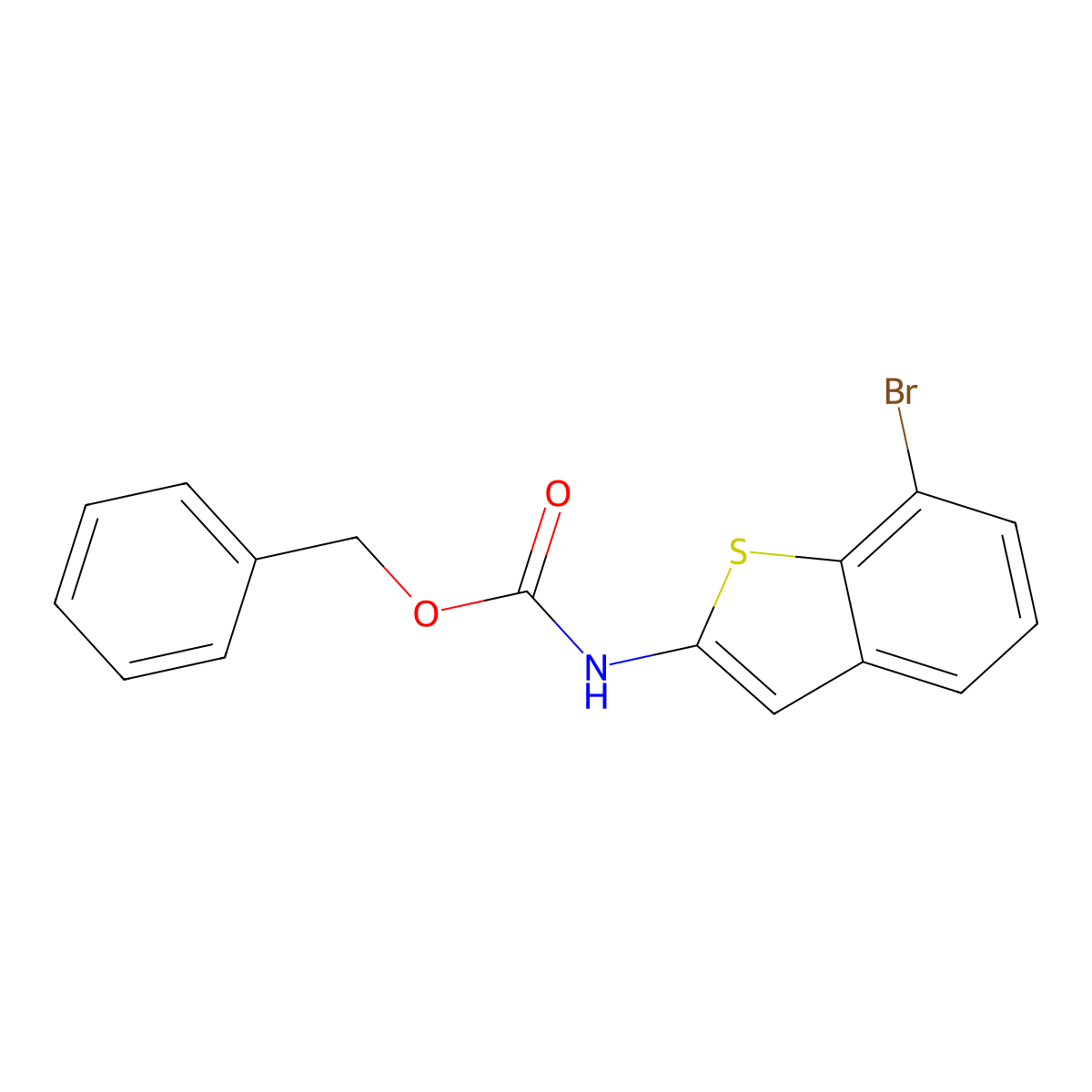Benzyl N-(7-bromo-1-benzothiophen-2-yl)carbamate molecular structure, CAS 2570190-37-1