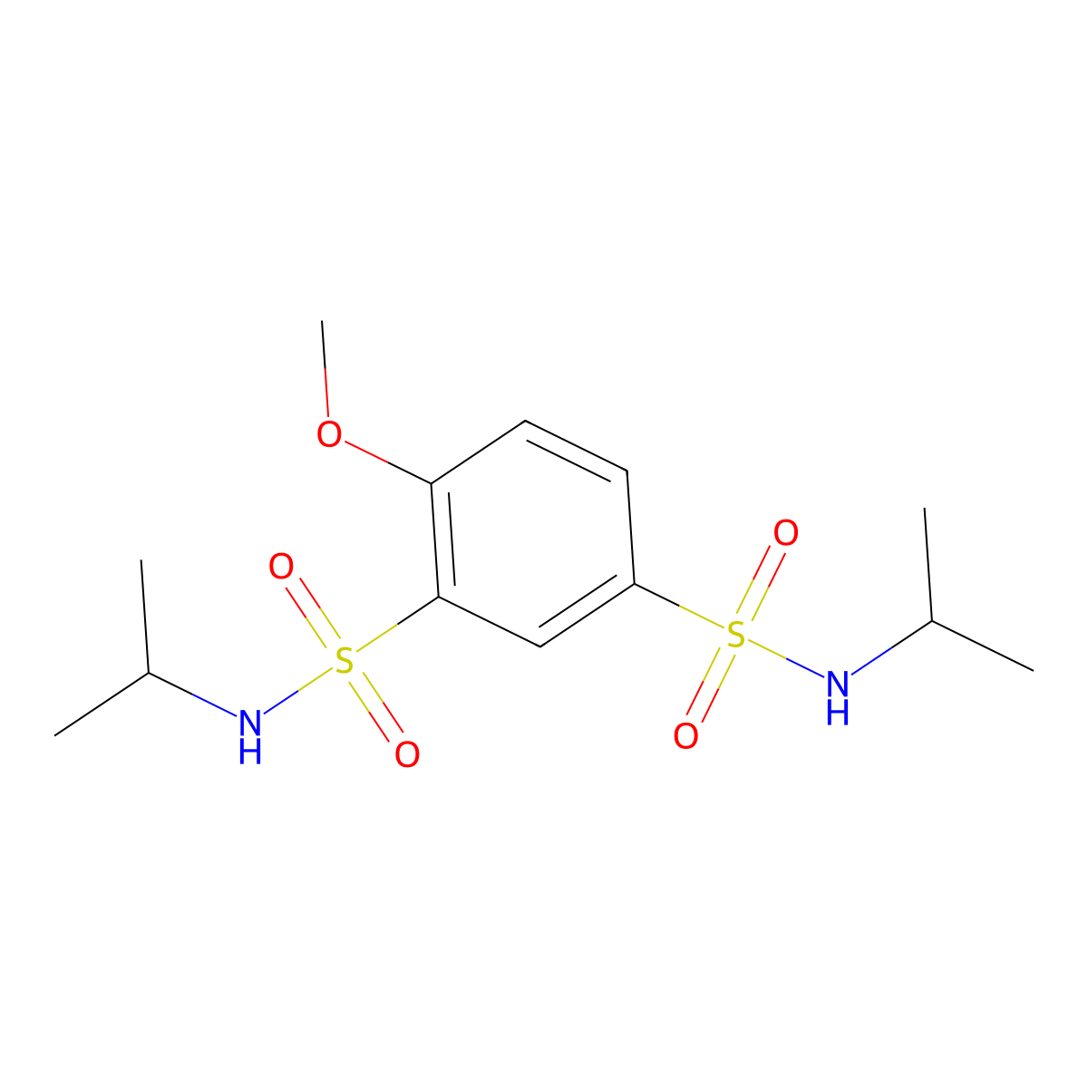 1-N,3-N-diisopropyl-4-methoxybenzene-1,3-disulfonamide molecular structure, CAS 2570190-43-9