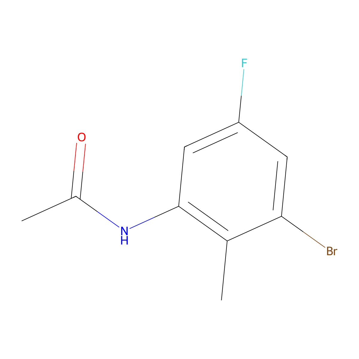 N-(3-Bromo-5-fluoro-2-methylphenyl)acetamide molecular structure, CAS 2570190-46-2