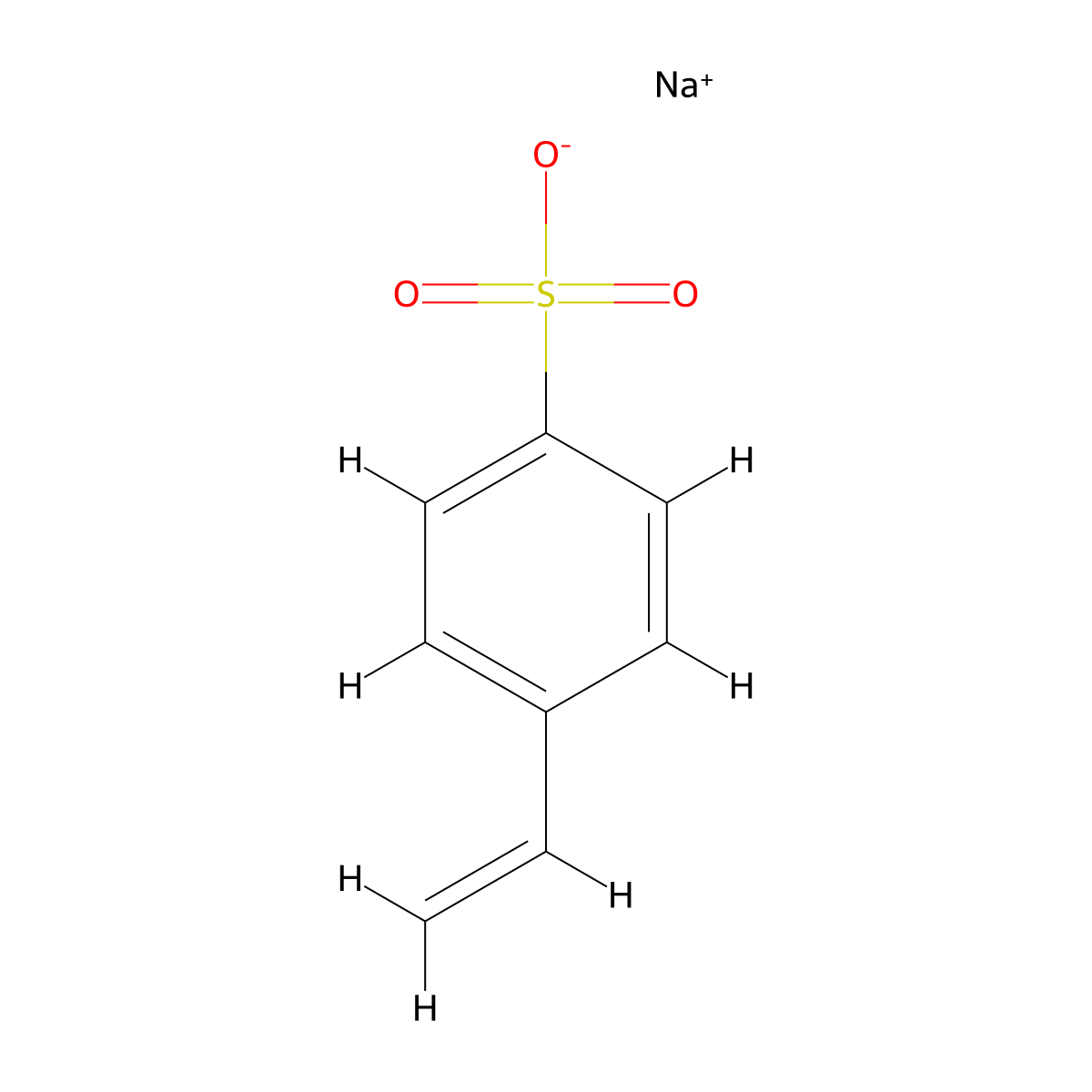 sodium 4-ethenylbenzenesulfonate molecular structure, CAS 25704-18-1