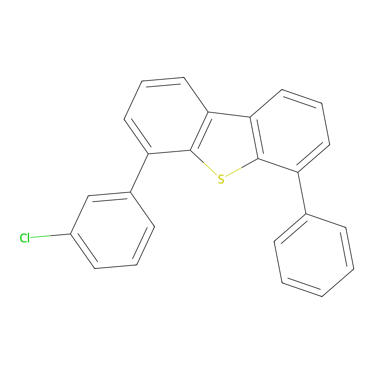 4-(3-Chlorophenyl)-6-phenyldibenzo[b,d]thiophene molecular structure, CAS 2570468-08-3