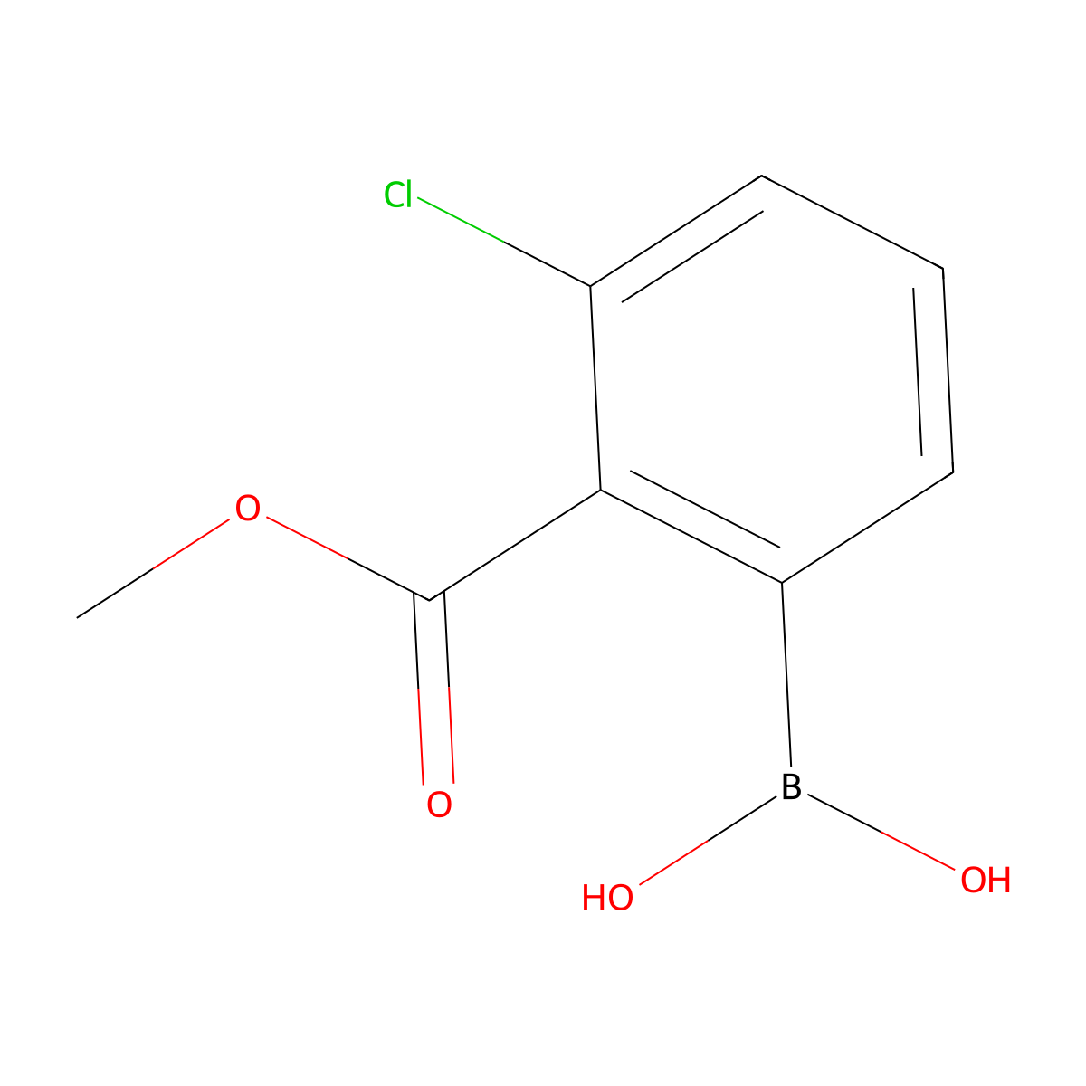 [3-Chloro-2-(methoxycarbonyl)phenyl]boronic acid molecular structure, CAS 2570470-21-0