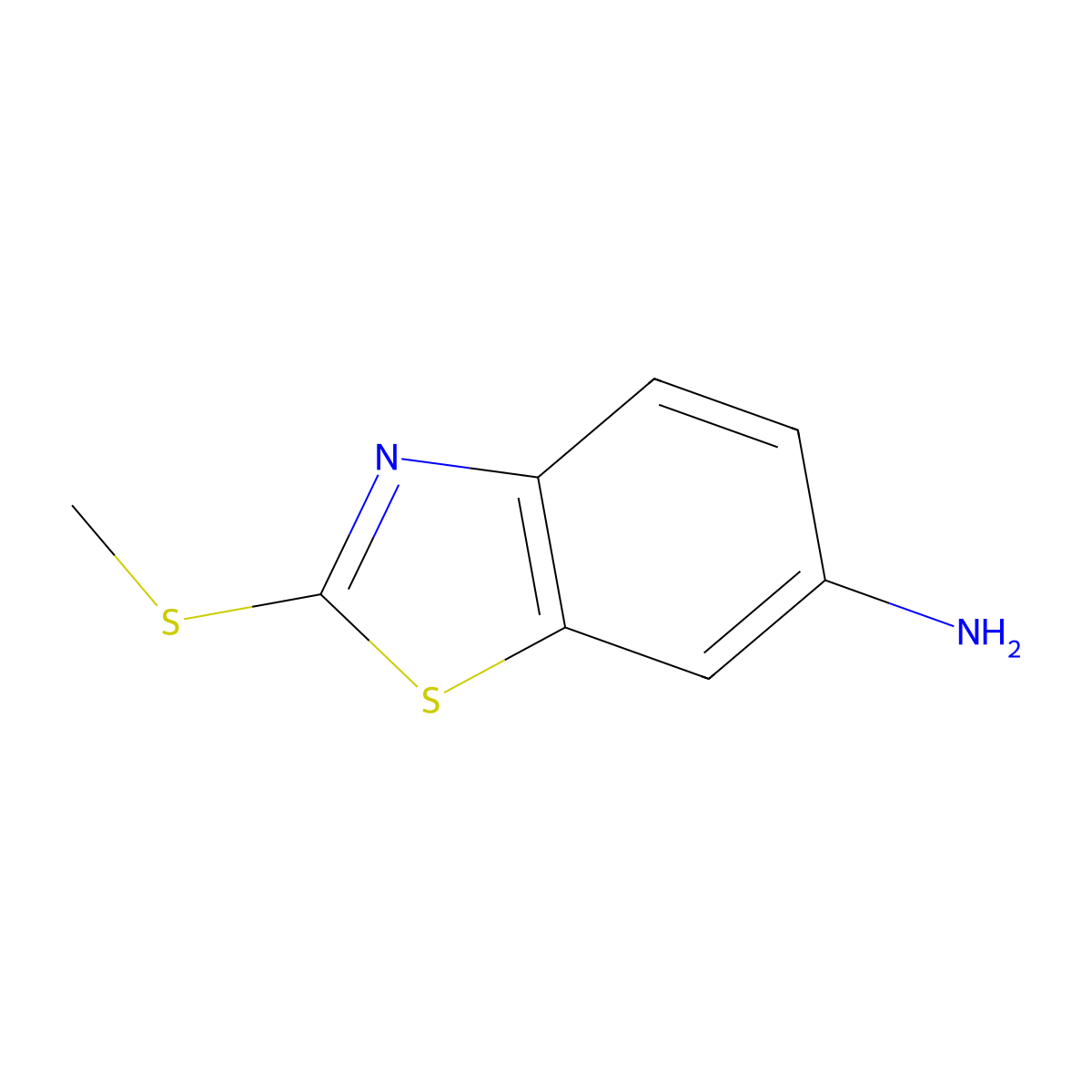 2-(Methylsulfanyl)-1,3-benzothiazol-6-amine molecular structure, CAS 25706-29-0