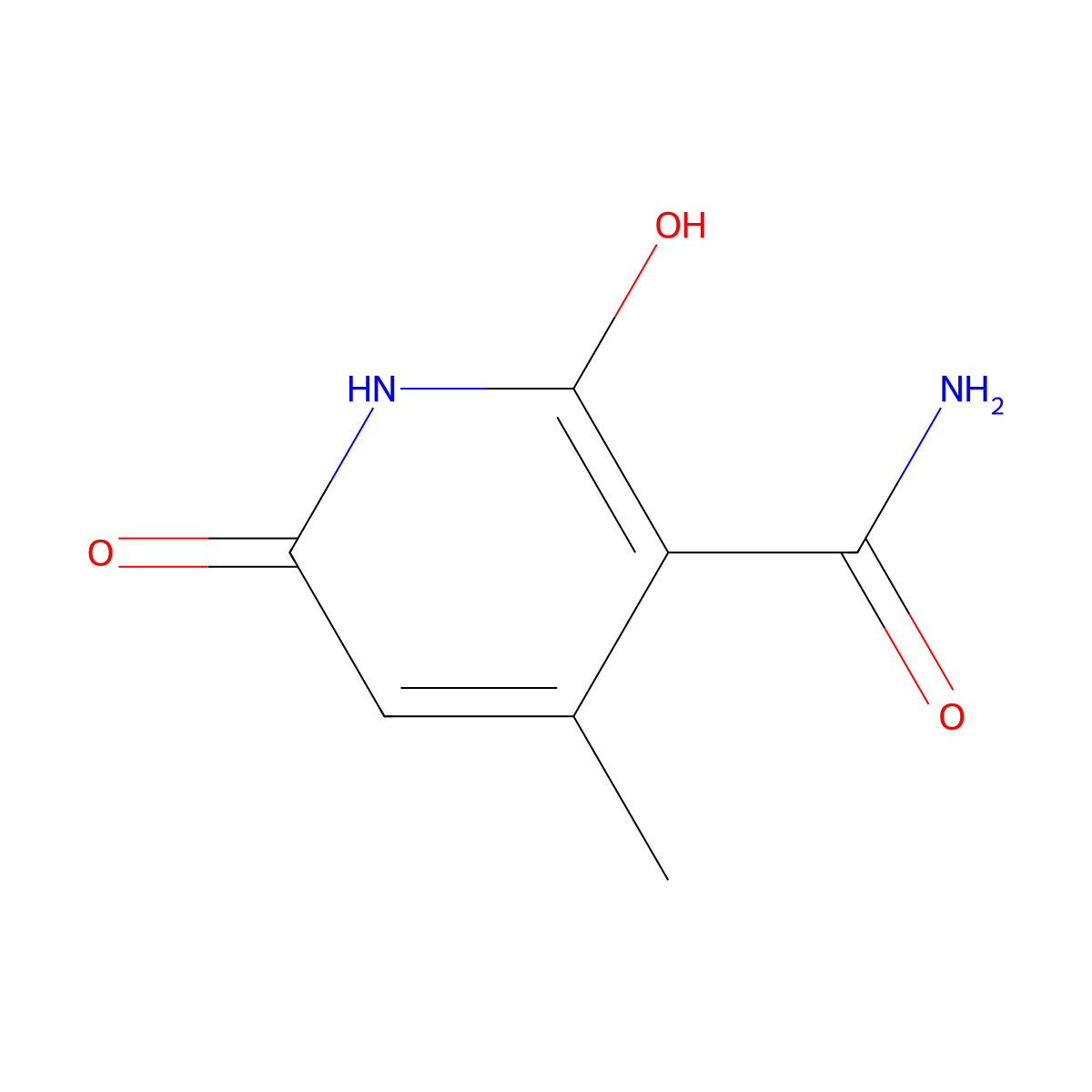 1,2-Dihydro-6-hydroxy-4-methyl-2-oxo-3-pyridinecarboxamide molecular structure, CAS 25708-87-6