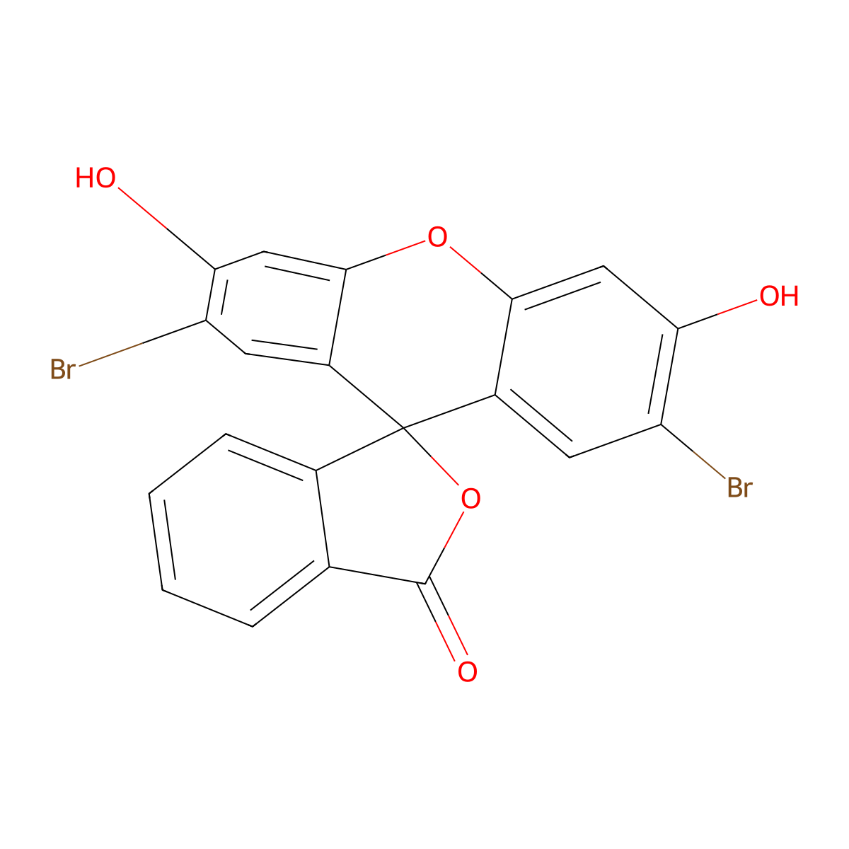 2',7'-Dibromo-3',6'-dihydroxyspiro(isobenzofuran-1(3H),9'-(9H)xanthen)-3-one molecular structure, CAS 25709-81-3