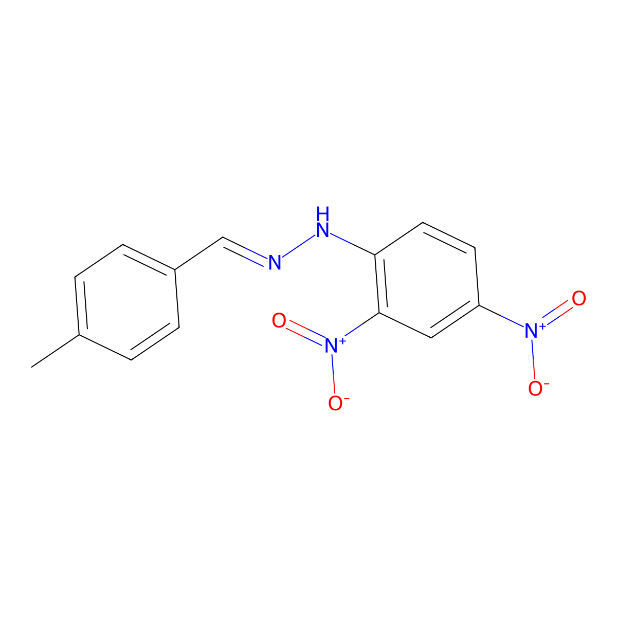 p-Tolualdehyde 2,4-Dinitrophenylhydrazone molecular structure, CAS 2571-00-8