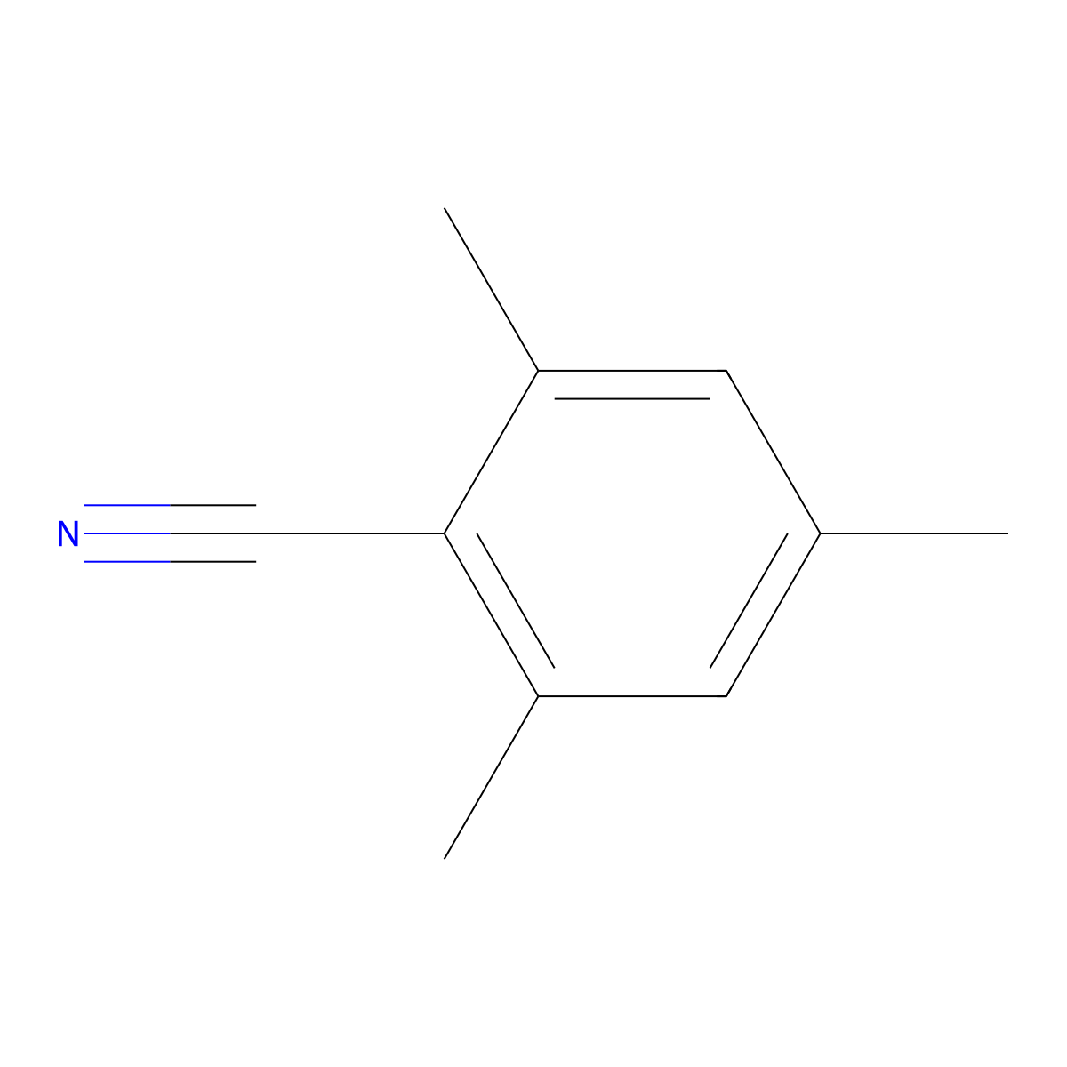 2,4,6-Trimethylbenzonitrile molecular structure, CAS 2571-52-0