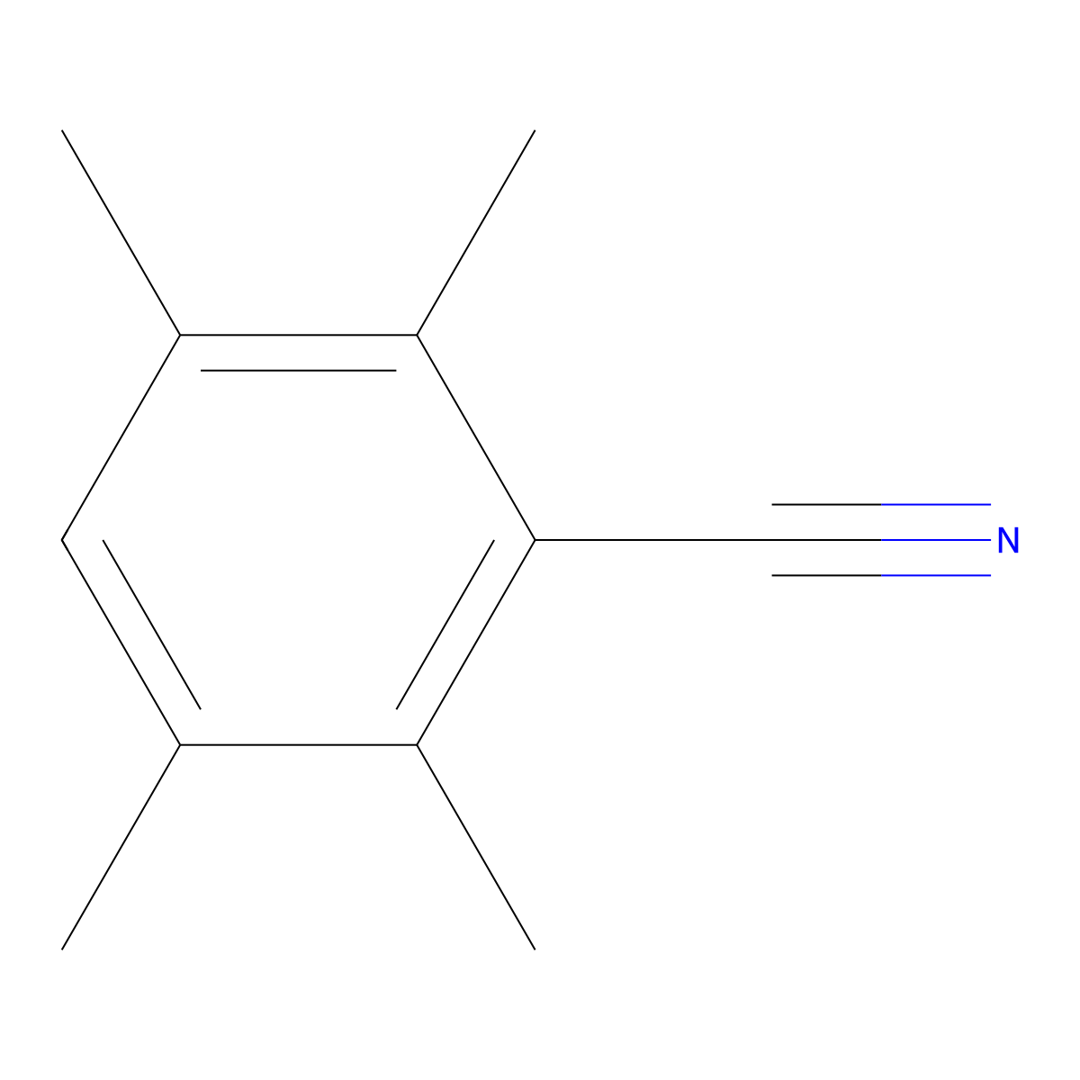 2,3,5,6-Tetramethylbenzonitrile molecular structure, CAS 2571-53-1