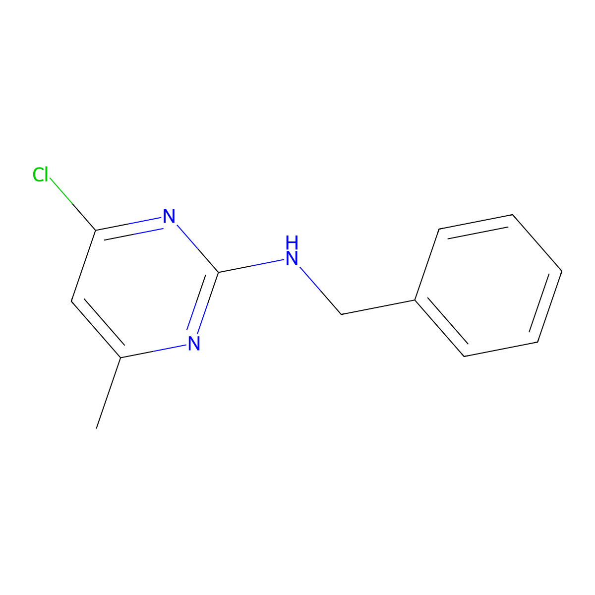 N-benzyl-4-chloro-6-methylpyrimidin-2-amine molecular structure, CAS 25710-11-6