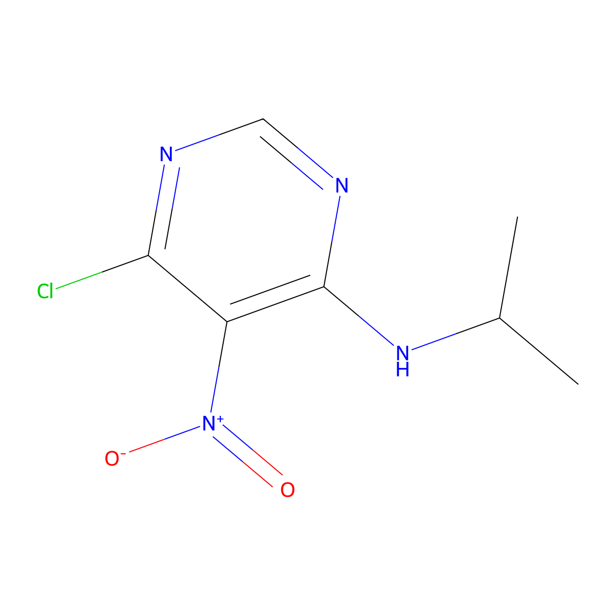 6-Chloro-N-isopropyl-5-nitropyrimidin-4-amine molecular structure, CAS 25710-25-2