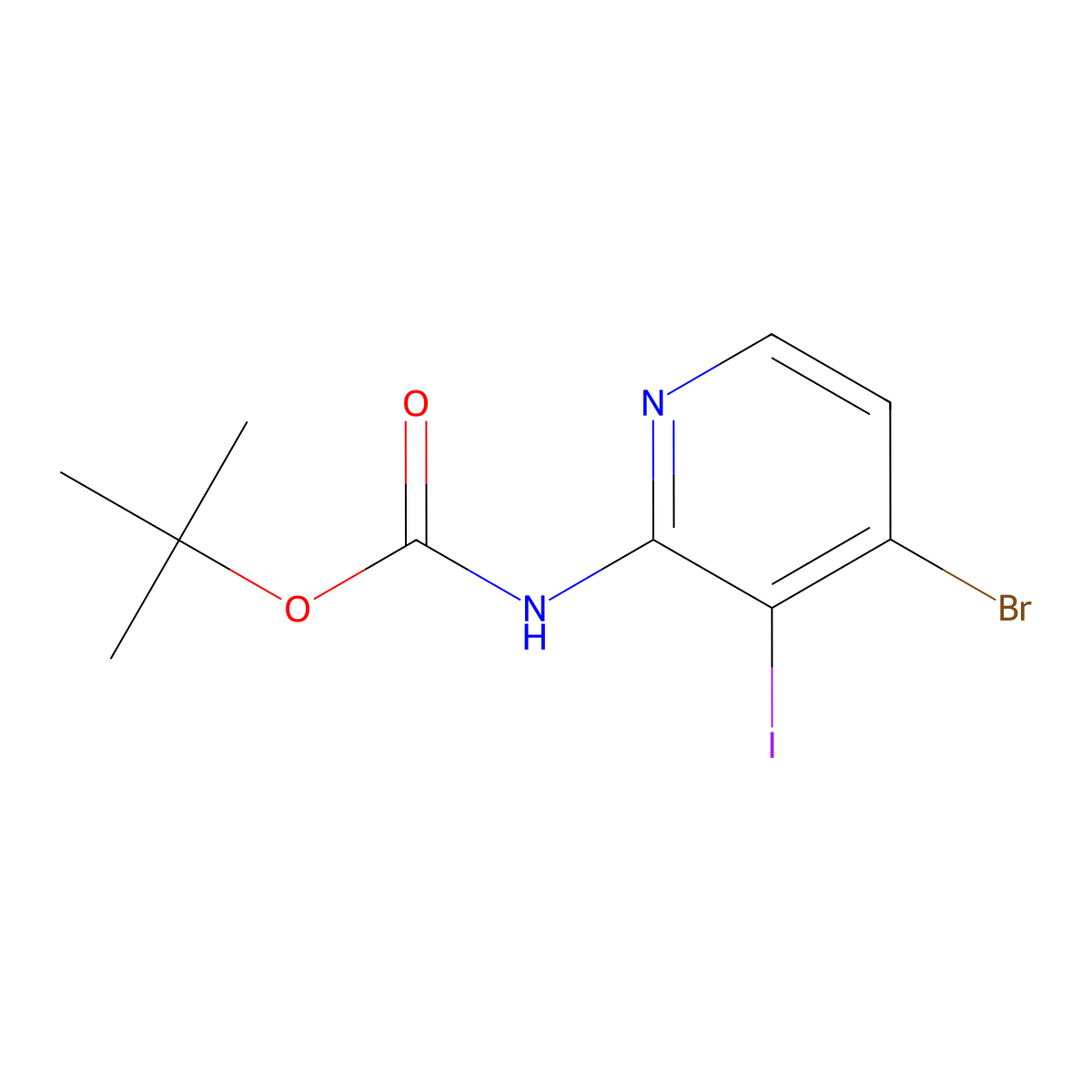 1,1-Dimethylethyl N-(4-bromo-3-iodo-2-pyridinyl)carbamate molecular structure, CAS 2571068-83-0