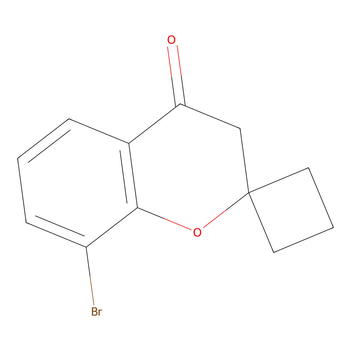 8-Bromo-3,4-dihydrospiro[1-benzopyran-2,1'-cyclobutan]-4-one molecular structure, CAS 2571087-21-1