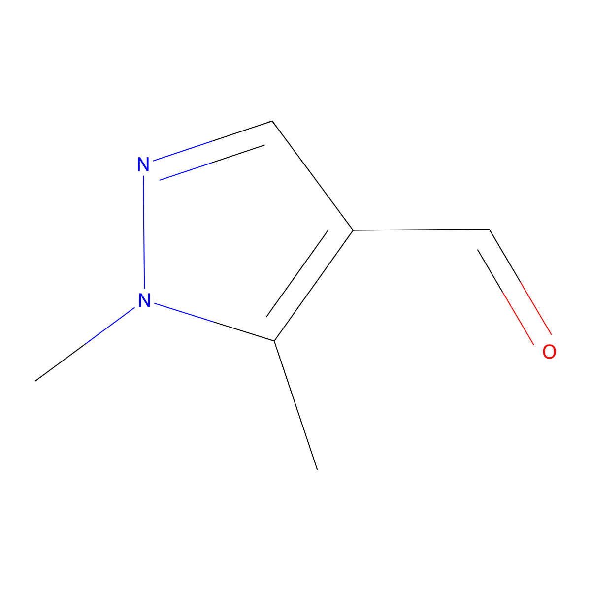 1,5-dimethyl-1H-pyrazole-4-carbaldehyde molecular structure, CAS 25711-30-2