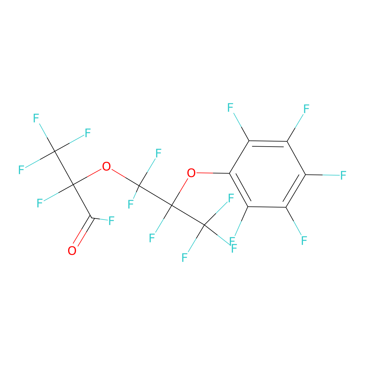 Propanoyl fluoride, 2,3,3,3-tetrafluoro-2-[1,1,2,3,3,3-hexafluoro-2-(2,3,4,5,6-pentafluorophenoxy)propoxy]- molecular structure, CAS 25711-77-7